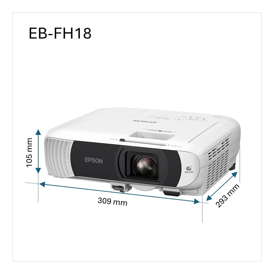 (1920 x 1080) Epson EB-FH18 Projektor 4100 Lumen 3LCD Speaker White FHD