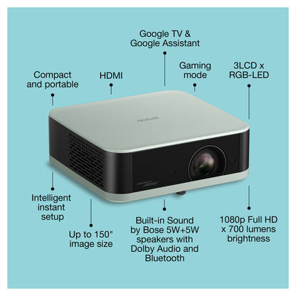 (1920x1080) Epson EF-61G 3LCD-Laserprojektor 16:09 700-Lumen Ice Green