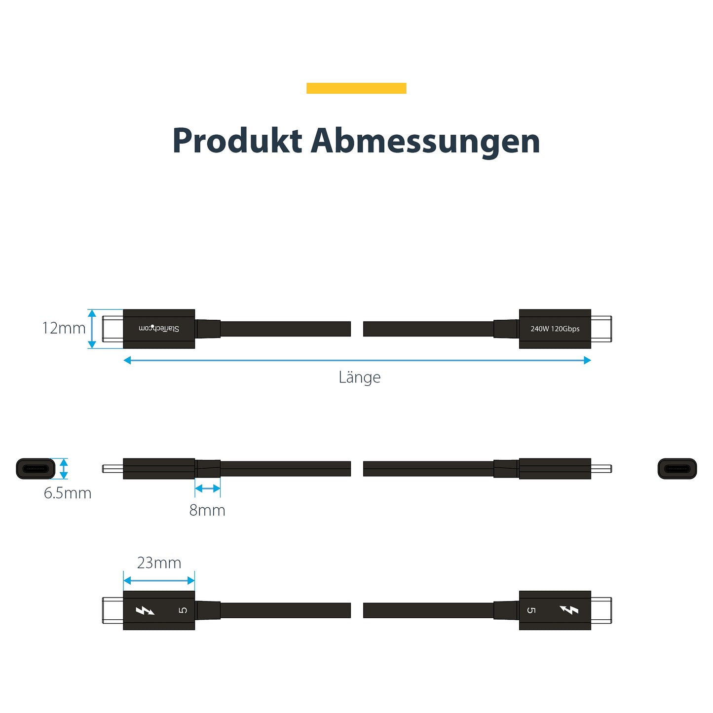 Thunderbolt-Kabel 80Gbps/120Gbps (5) 1m black