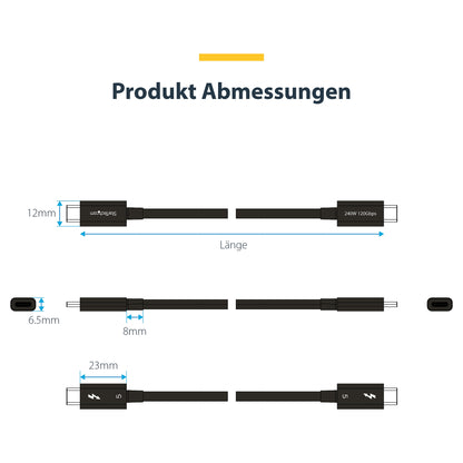 Thunderbolt-Kabel 80Gbps/120Gbps (5) 1m black
