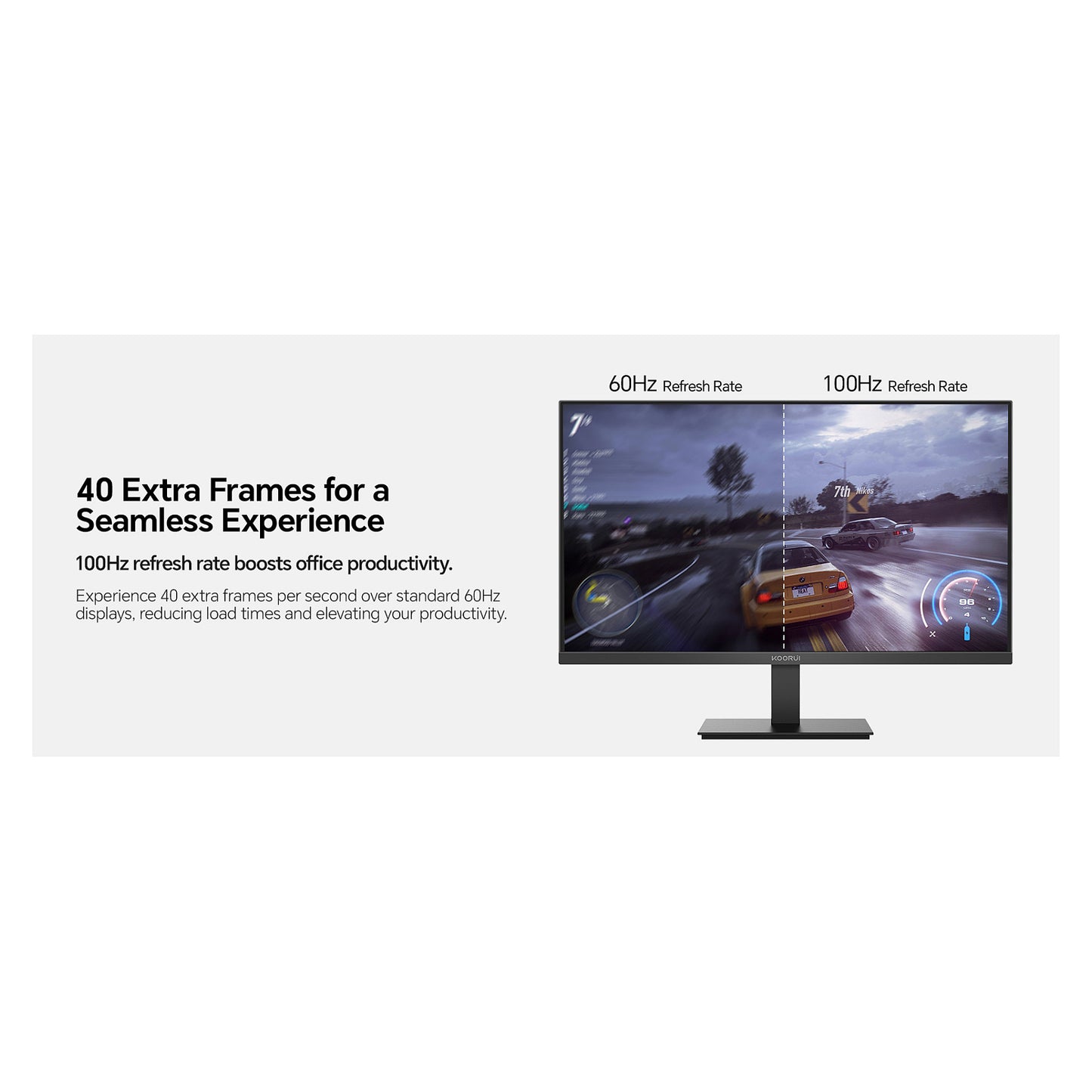 60,5cm/23,8" (1920x1080) KOORUI E2411F 16:9 IPS 5ms 100Hz HDMI VGA D-SUB Black