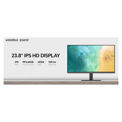 60,5cm/23,8" (1920x1080) KOORUI E2411F 16:9 IPS 5ms 100Hz HDMI VGA D-SUB Black