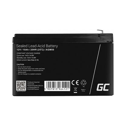 Green Cell Ersatzbatterie AGM50 12V/10Ah AGM