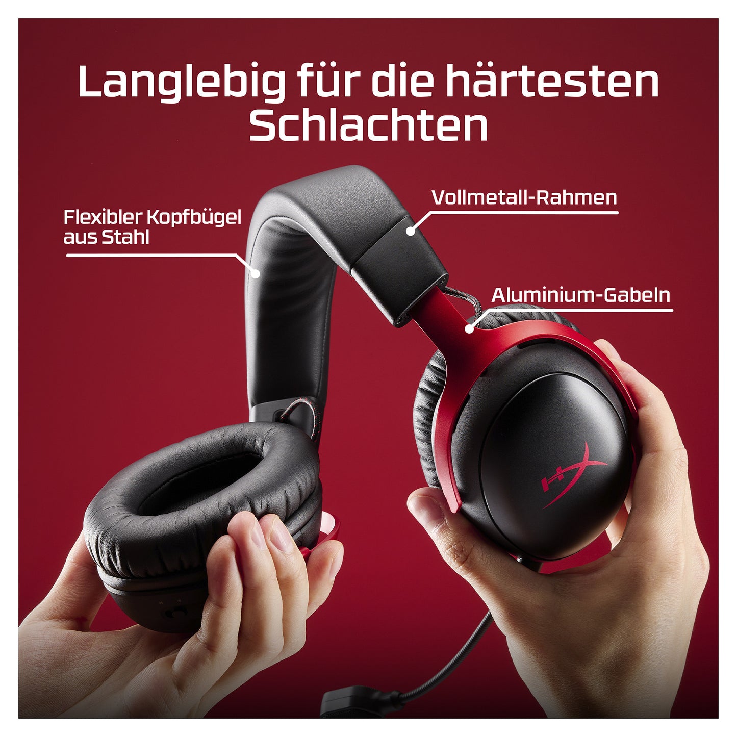 HyperX Headset A59Z0AA / Cloud III S Wireless Rot auf Schwarz