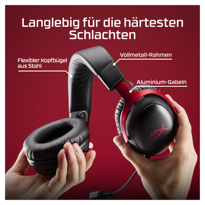 HyperX Headset A59Z0AA / Cloud III S Wireless Rot auf Schwarz