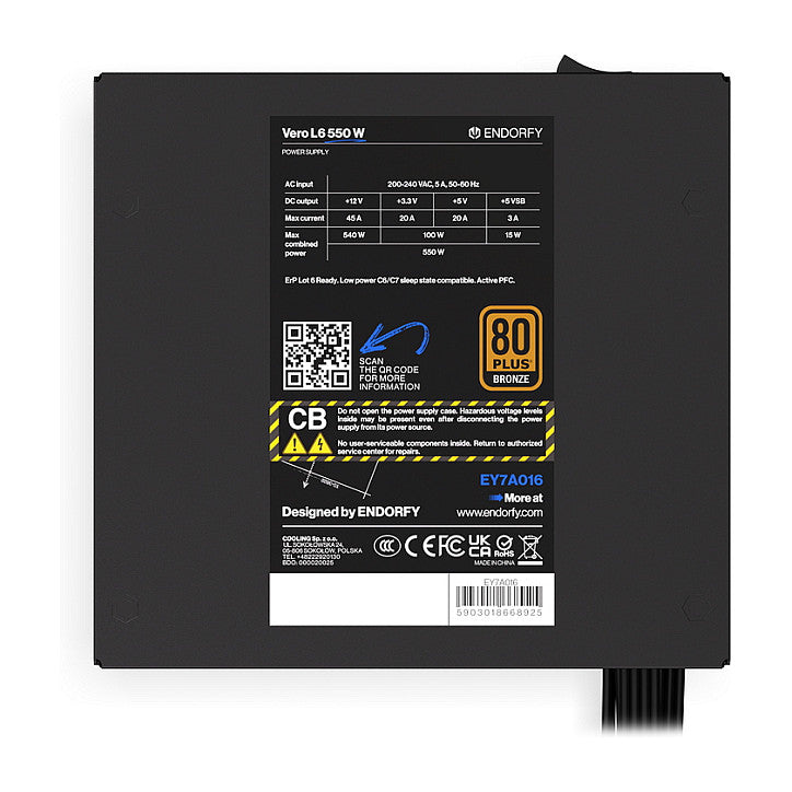 550W ENDORFY Vero L6 80 PLUS Bronze