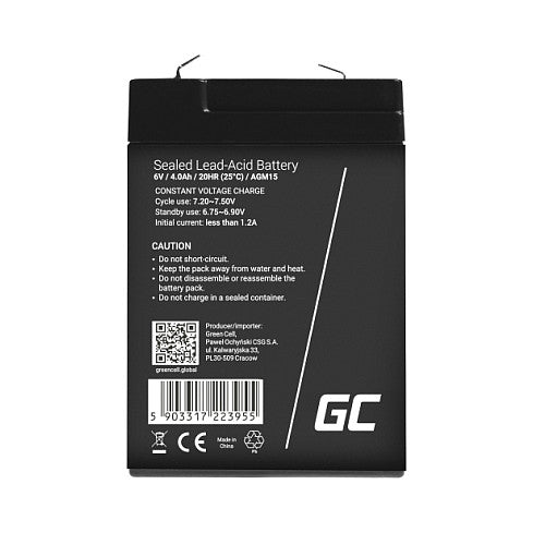 Green Cell USV-Akku Sealed Lead Acid 4Ah