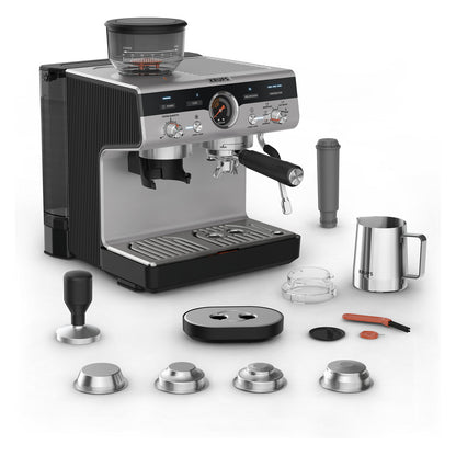 Precision Siebträgermaschine XP801T, Espressomaschine - Black - Edelstahl