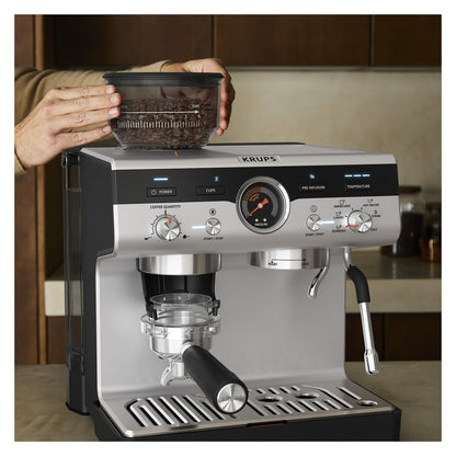 Precision Siebträgermaschine XP801T, Espressomaschine - Black - Edelstahl
