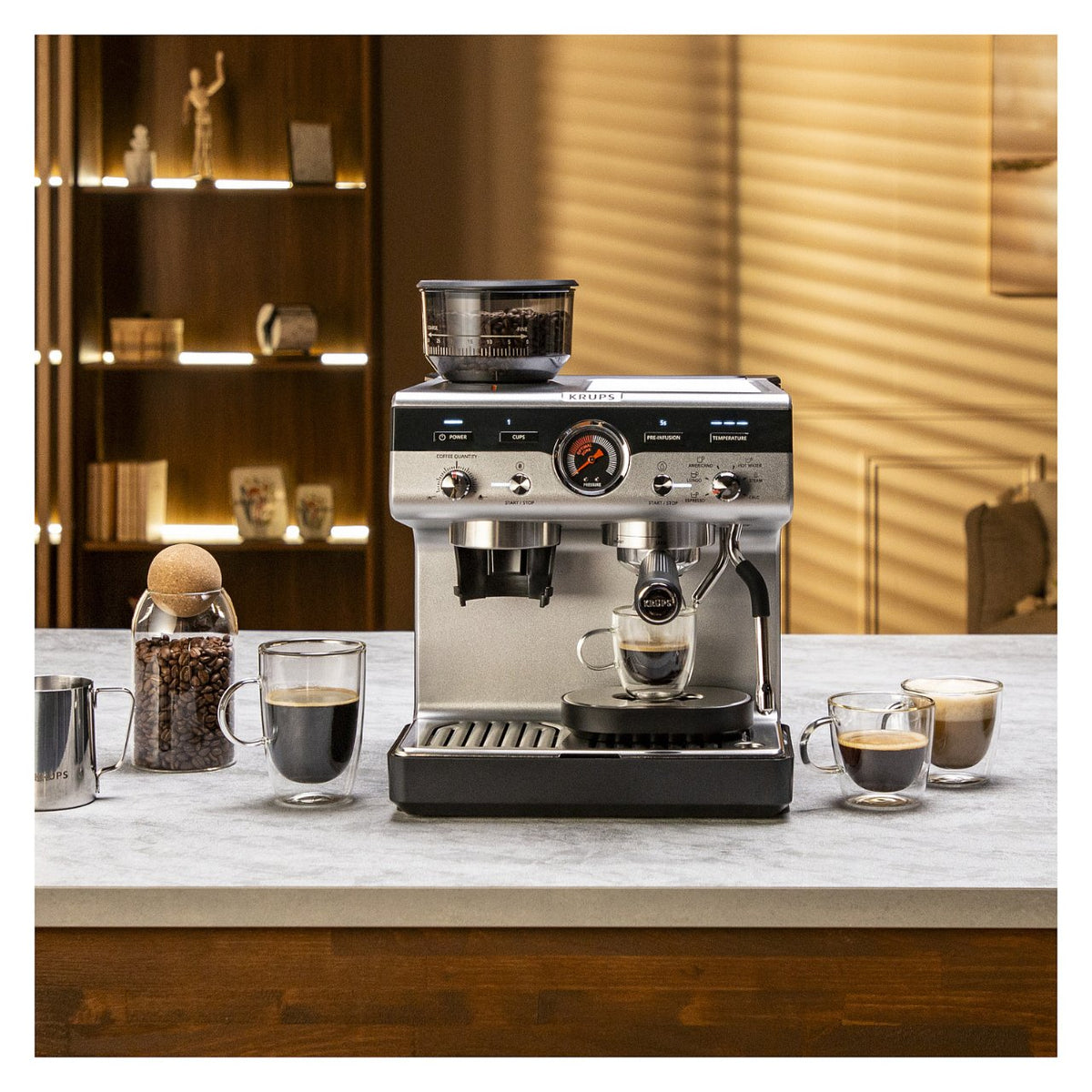 Precision Siebträgermaschine XP801T, Espressomaschine - Black - Edelstahl