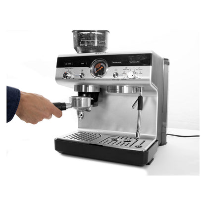 Precision Siebträgermaschine XP801T, Espressomaschine - Black - Edelstahl