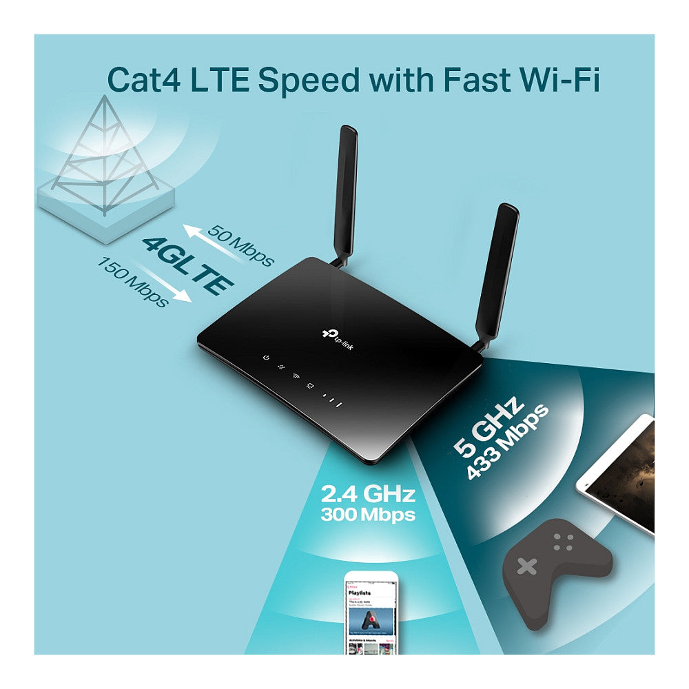 TP-Link Archer MR200 - AC750 Wireless Dual Band 4G LTE Router