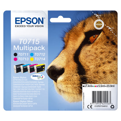 Epson Tinte T0715 4er-Pack black + color T0715