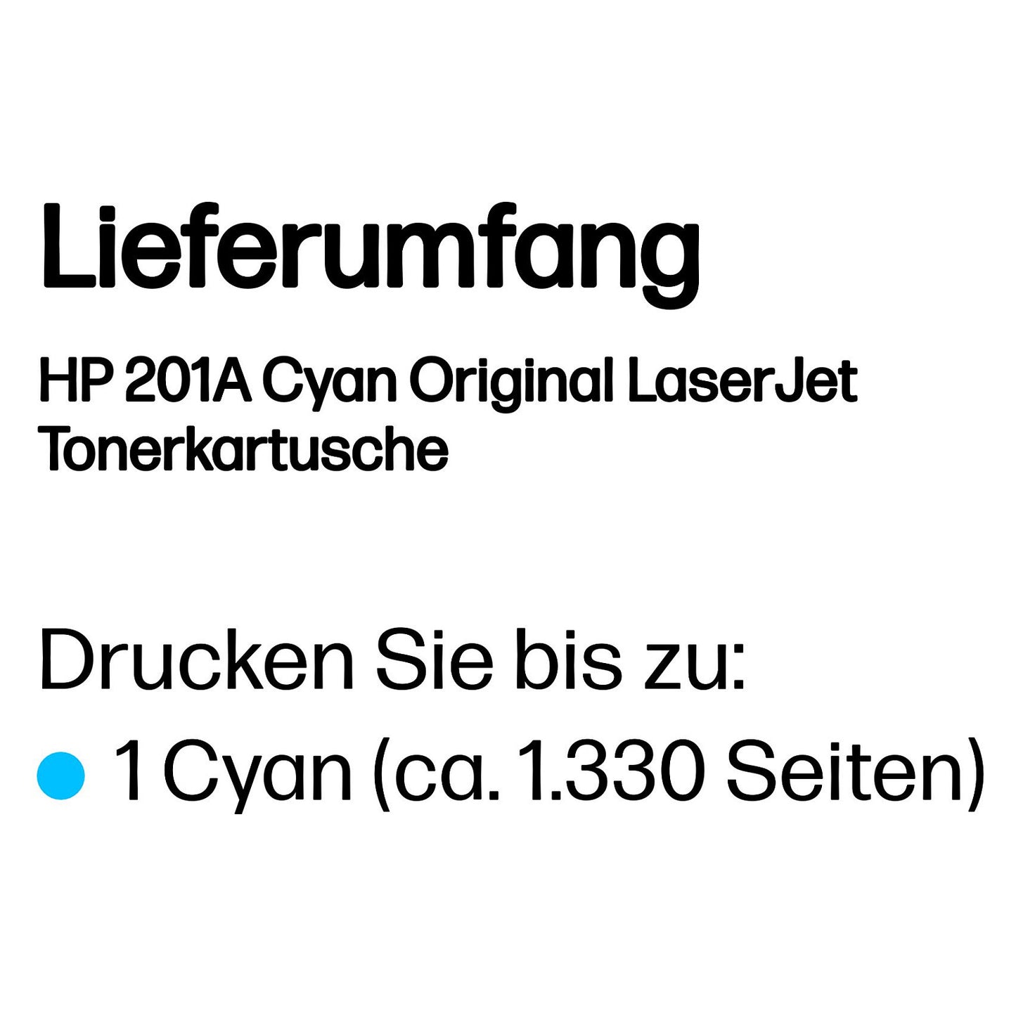 HP Toner 201A CF401A Cyan bis zu 1.330 Seiten ISO/IEC 19798