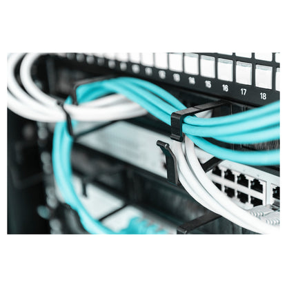 DIGITUS Rangierpanel 1HE 19" 4xBügel mit Bürstenleise schw.