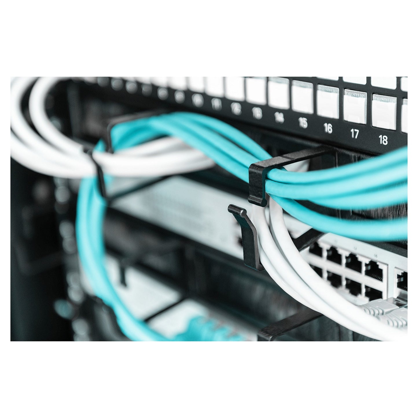 DIGITUS Rangierpanel 1HE 19" 4xBügel mit Bürstenleise schw.