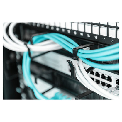 DIGITUS Rangierpanel 1HE 19" 4xBügel mit Bürstenleise schw.