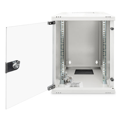 DIGITUS Wandschrank Compact 9HE 254mm 10" Glastür grau