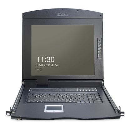 Digitus 17" LCD KVM Konsole, 8-Port VGA, deutsche Tastatur