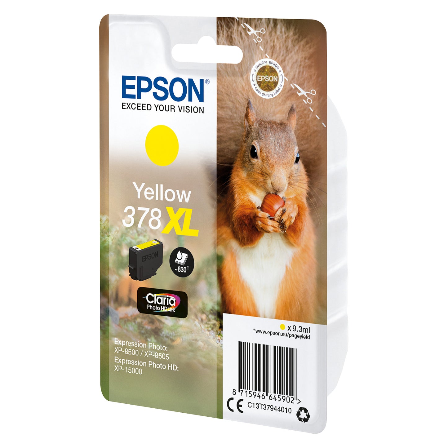 Epson Tinte 378XL C13T37944010 Gelb bis zu 830 Seiten