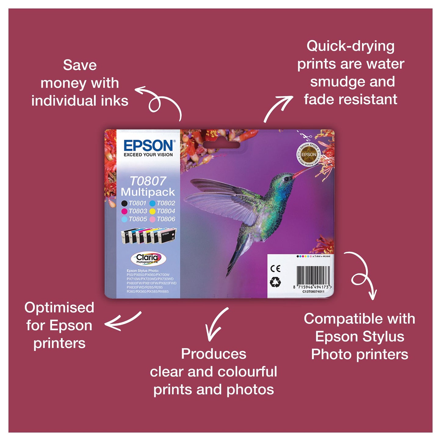 Epson T080740 Multipack NEU!