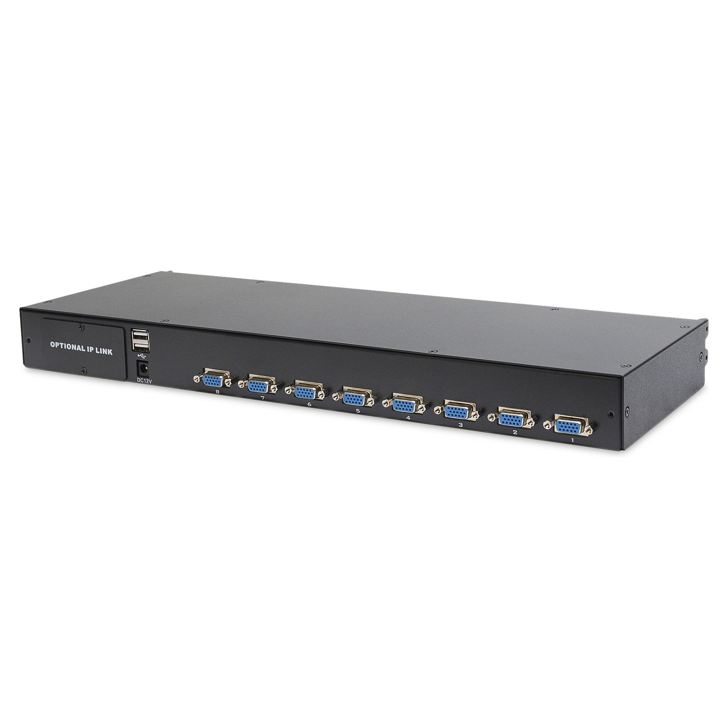 Digitus 19" LCD KVM Konsole, 8-Port VGA, deutsche Tastatur