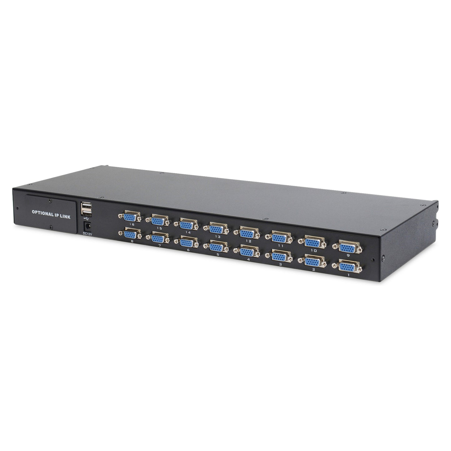 Digitus 19" LCD KVM Konsole, 16-Port VGA, deutsche Tastatur