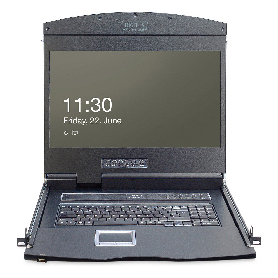 Digitus 19" LCD KVM Konsole, 8-Port CAT 5, deutsche Tastatur