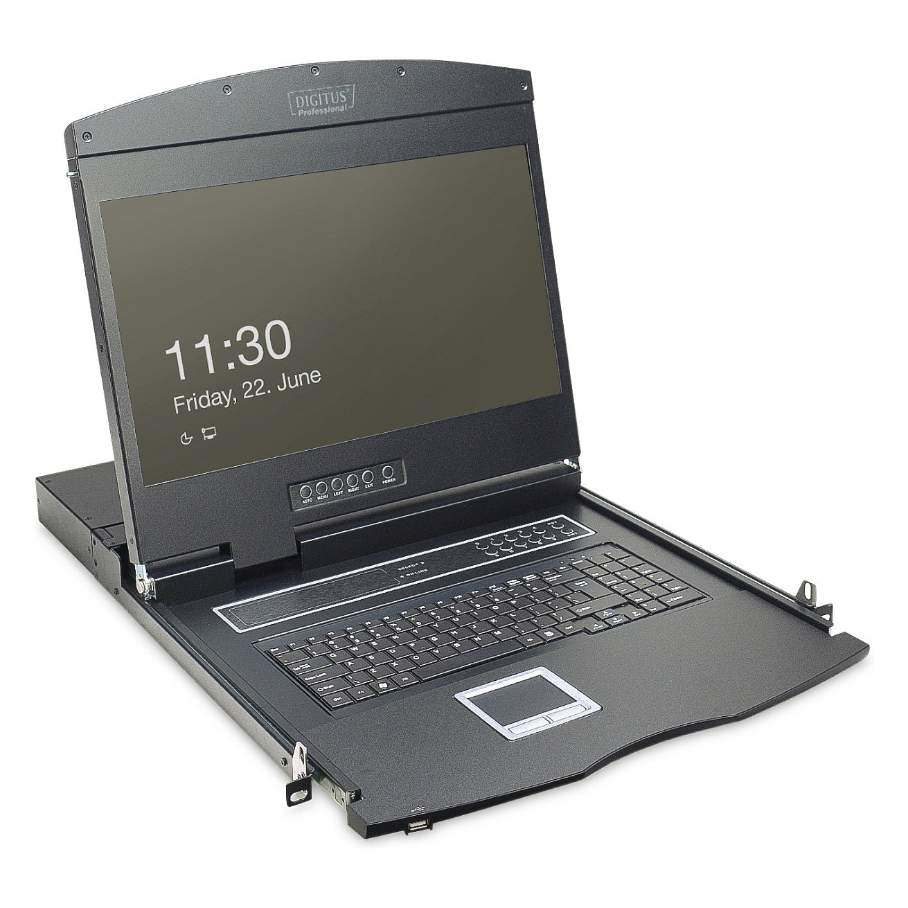 Digitus 19" LCD KVM Konsole, 16-Port CAT5, deutsche Tastatur