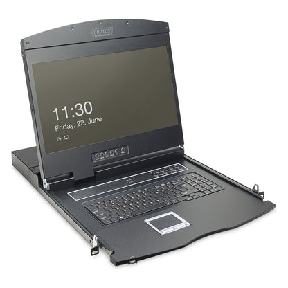 Digitus 19" LCD KVM Konsole, 16-Port CAT5, deutsche Tastatur