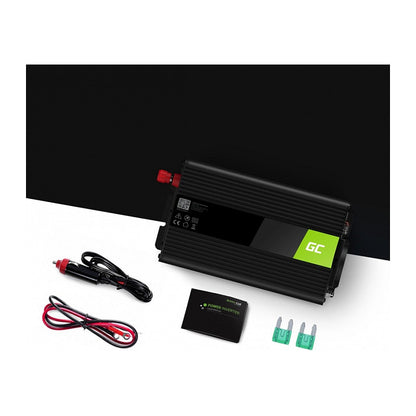 Green Cell KFZ Spannungswandler Power Inverter 24V > 230V 300/600W Black