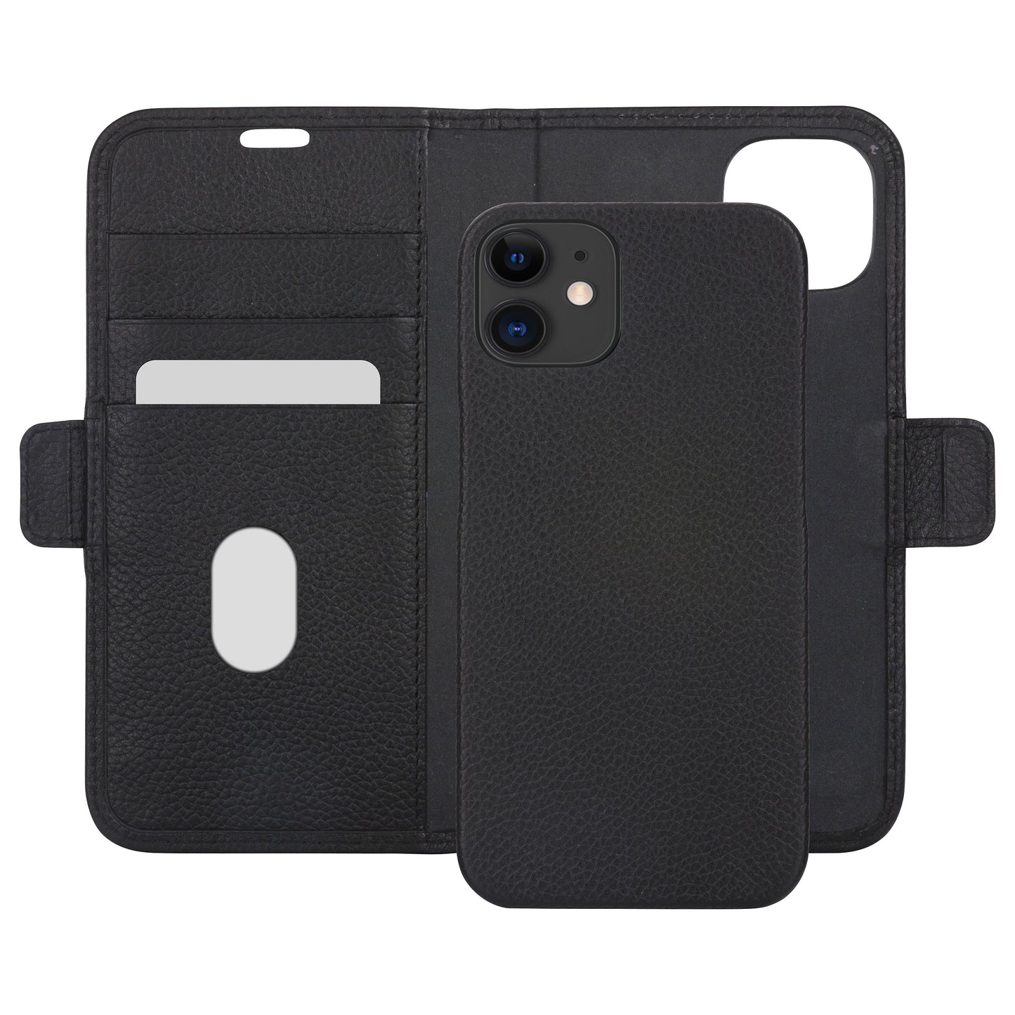 dbramante1928 New York - Flip-Hlle fr Mobiltelefon - 2-in-1 - Vollnarbenleder - Night Black - fr Apple iPhone 11, XR