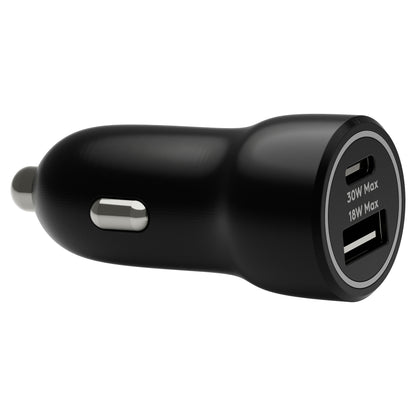 dbramante1928 re-charge - Auto-Netzteil - 30 Watt - 2 Ausgabeanschlussstellen (24 pin USB-C, USB) - Schwarz
