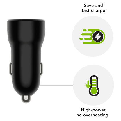 dbramante1928 re-charge - Auto-Netzteil - 30 Watt - 2 Ausgabeanschlussstellen (24 pin USB-C, USB) - Schwarz