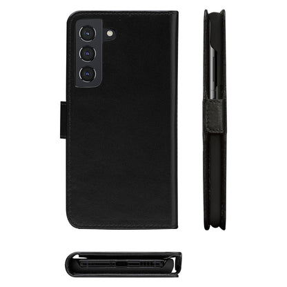 dbramante1928 Lynge - Flip-Hlle fr Mobiltelefon - genarbtes Leder - Schwarz - fr Samsung Galaxy S21+ 5G