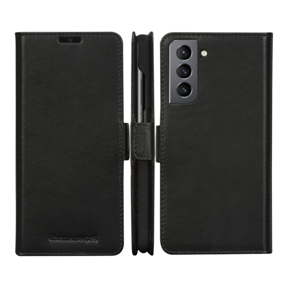dbramante1928 Lynge - Flip-Hlle fr Mobiltelefon - genarbtes Leder - Schwarz - fr Samsung Galaxy S21+ 5G