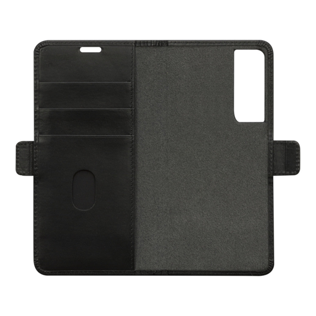 dbramante1928 Lynge - Flip-Hlle fr Mobiltelefon - genarbtes Leder - Schwarz - fr Samsung Galaxy S21+ 5G