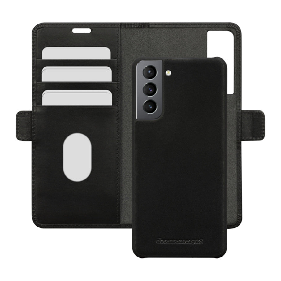 dbramante1928 Lynge - Flip-Hlle fr Mobiltelefon - genarbtes Leder - Schwarz - fr Samsung Galaxy S21+ 5G
