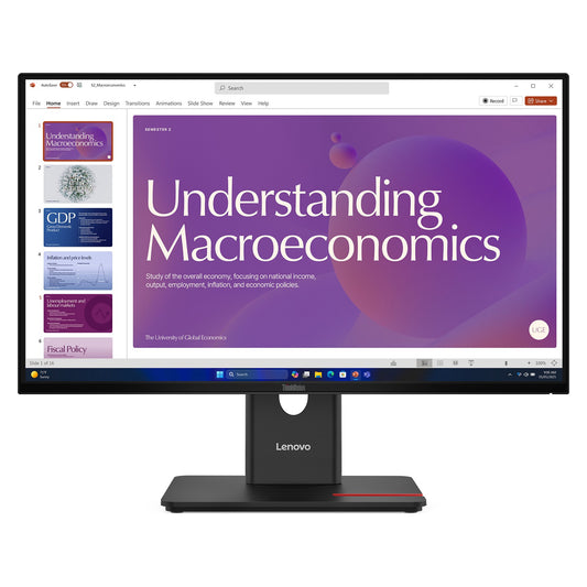 60,5cm/23,8" (1920x1080) Lenovo ThinkVision T24D-40 16:9 FHD IPS 4ms 120Hz HDMI DisplayPort USB-C USB LAN VESA Speaker Black