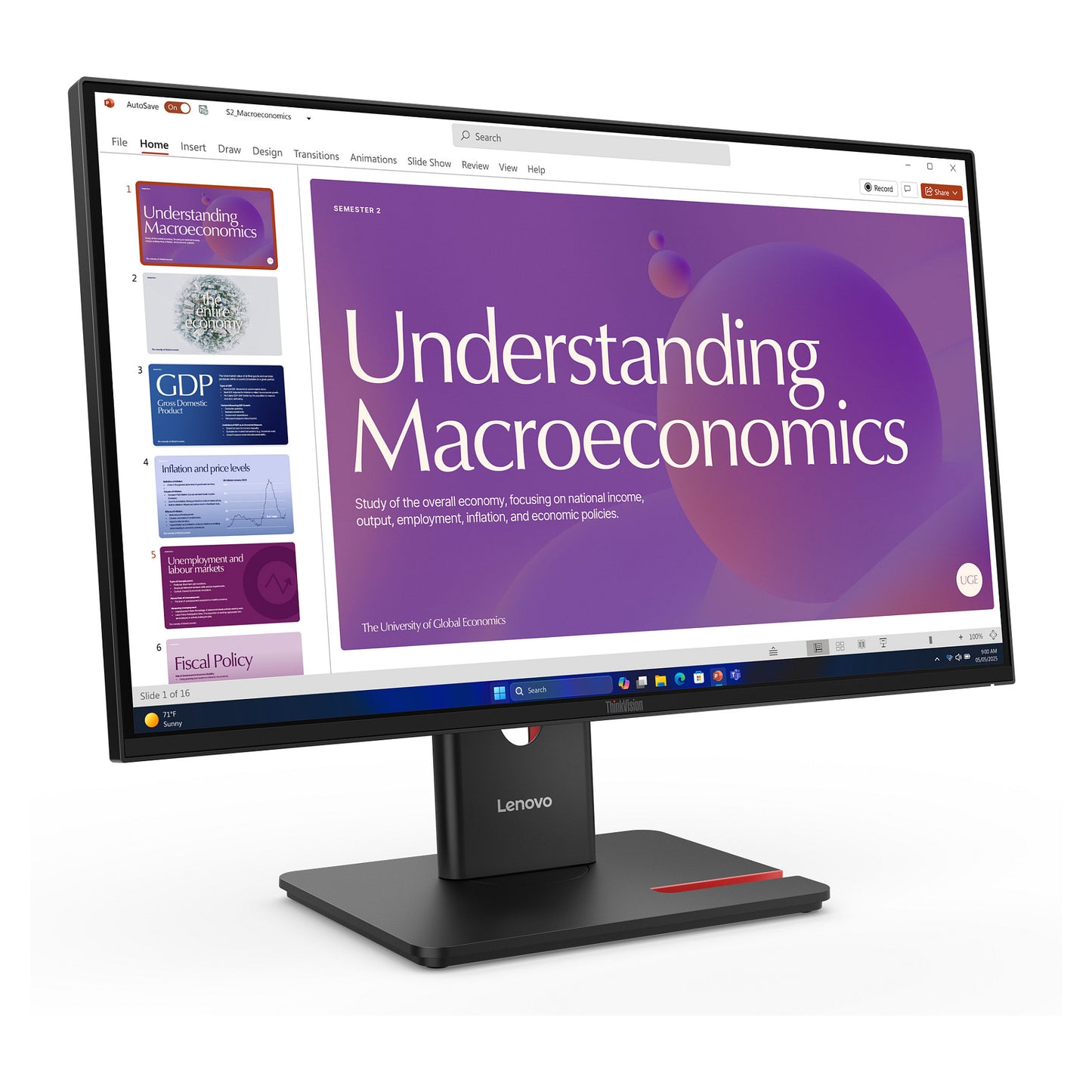 60,5cm/23,8" (1920x1080) Lenovo ThinkVision T24D-40 16:9 FHD IPS 4ms 120Hz HDMI DisplayPort USB-C USB LAN VESA Speaker Black