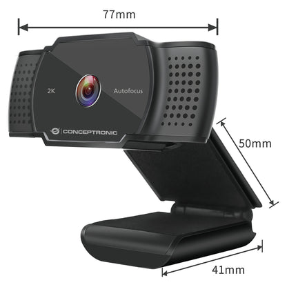 CONCEPTRONIC Webcam USB-A2.0 72° 2K/30Hz SuperHD+Mikro sw