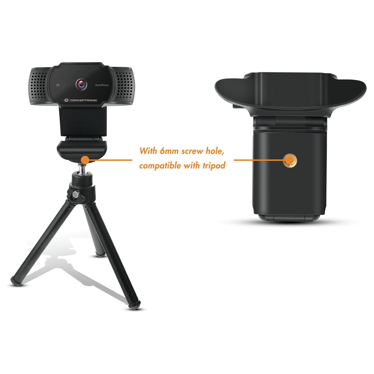 CONCEPTRONIC Webcam USB-A2.0 72° 2K/30Hz SuperHD+Mikro sw