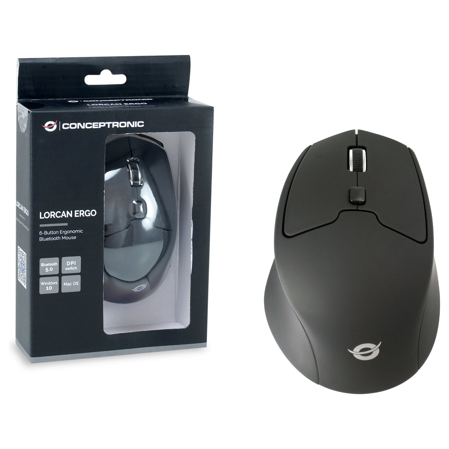 CONCEPTRONIC Maus Wireless BT5.2/6Btns ERGO schwarz