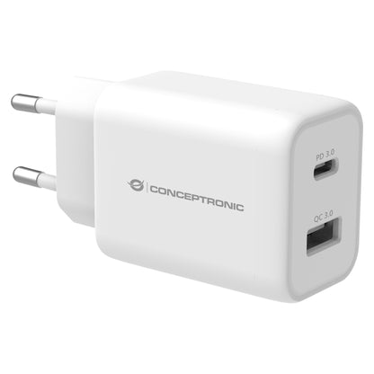 CONCEPTRONIC Ladegerät 2Port USB-C/-A 33WPD3.0/PPS ws