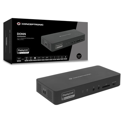 CONCEPTRONIC 17-1 Dock USB-C->HDMI/DP/GbE/3xUSB-C/+ 135W sw