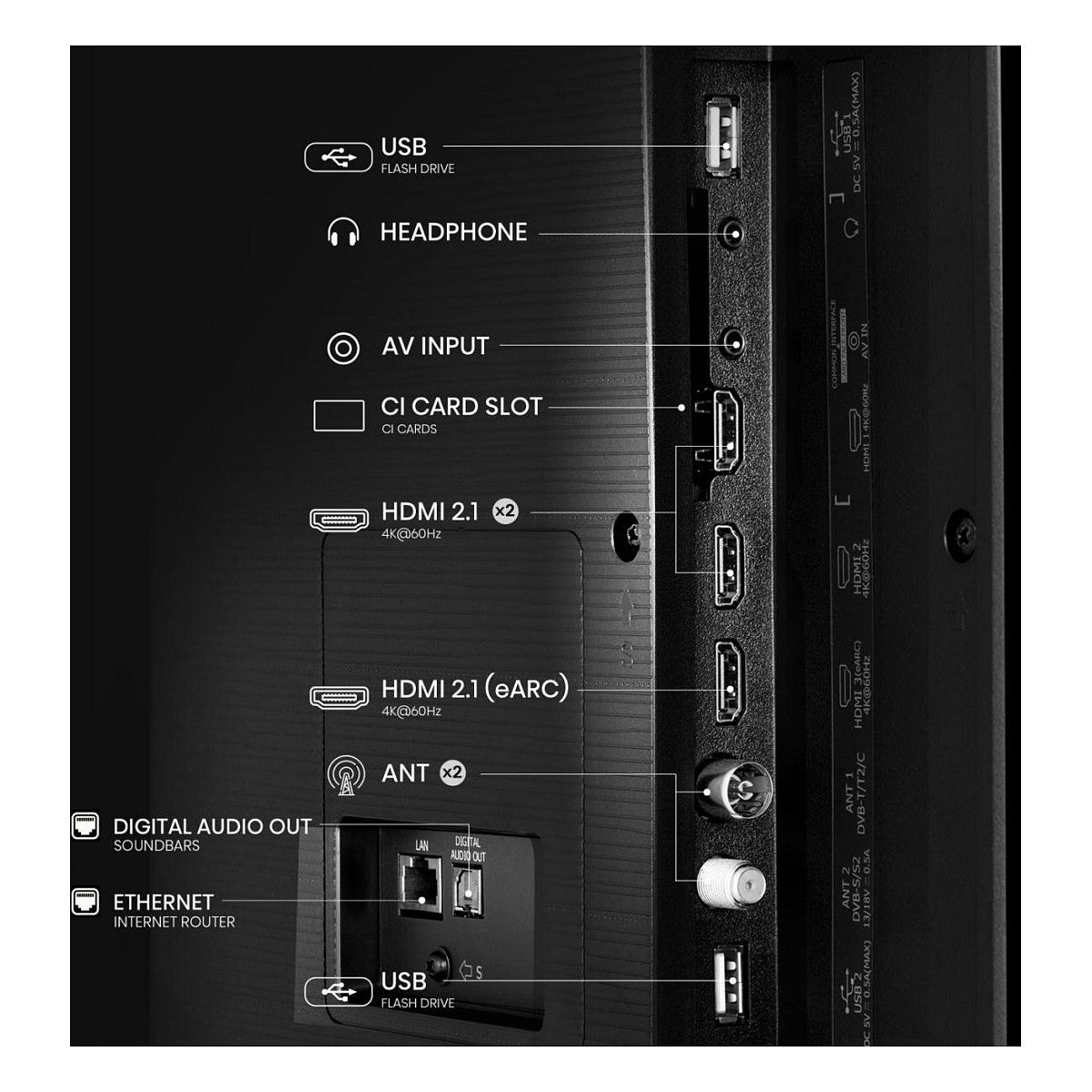 189,0cm/75" (3840x2160) Hisense 75E77NQ 16:9 QLED 60Hz HDMI USB WLAN Bluetooth HDR10+ Speaker Black