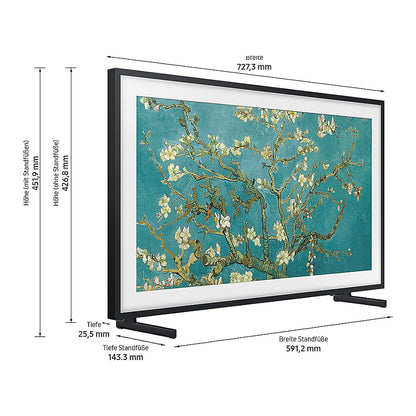 80,0cm/32" (1920x1080) Samsung The Frame GQ32LS03CBUXZG 16:9 QLED 50Hz HDMI USB WLAN Bluetooth HDR10+ Speaker Black