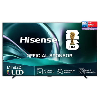 254,0cm/100" (3840x2160) Hisense 100U7NQ 16:9 Mini LED 144Hz HDMI USB WLAN Bluetooth HDR10+ Adaptive Speaker Black