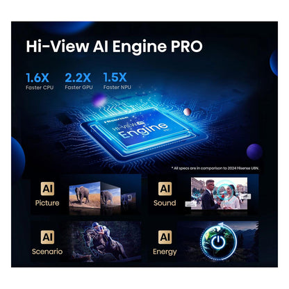 254,0cm/100" (3840x2160) Hisense 100U7NQ 16:9 Mini LED 144Hz HDMI USB WLAN Bluetooth HDR10+ Adaptive Speaker Black