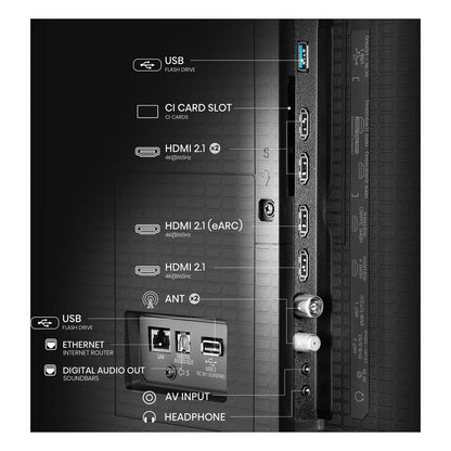 254,0cm/100" (3840x2160) Hisense 100U7NQ 16:9 Mini LED 144Hz HDMI USB WLAN Bluetooth HDR10+ Adaptive Speaker Black